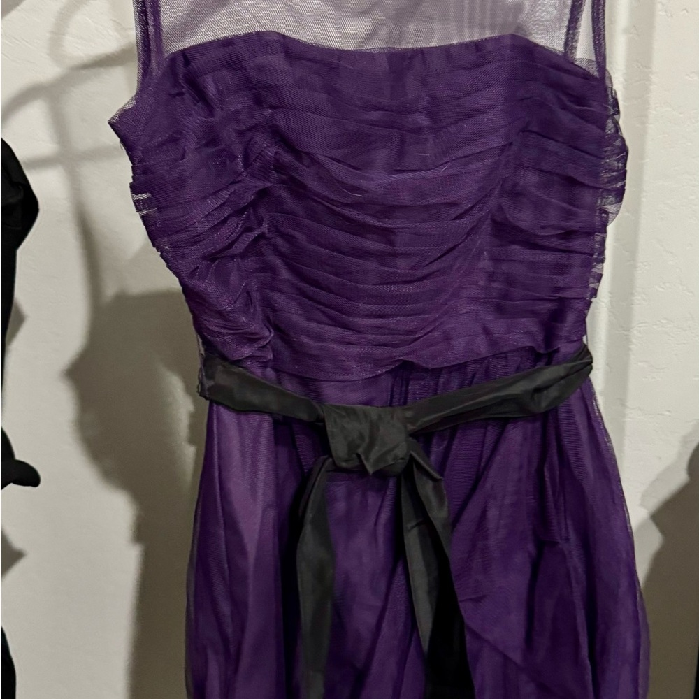 White by Vera Wang Purple Dress with Black Sash